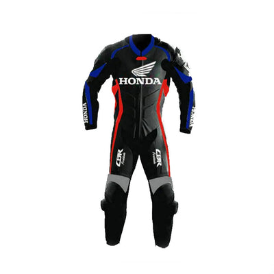 Honda CBR Motorbike MotoGP Black Leather Racing Suit