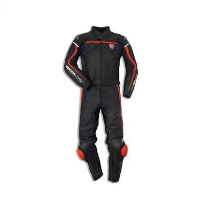 Ducati Corse C2 Black Motorcycle Racing Style MotoGP Leather Suit