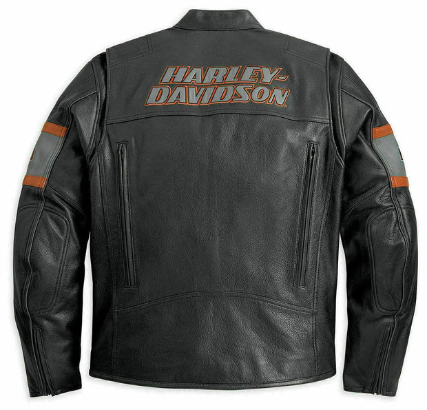Men’s Motorcycle HD Screaming Eagle Black Cowhide Leather Jacket Harley Davidson
