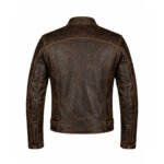 Distressed Leather Biker Jacket - Image 2